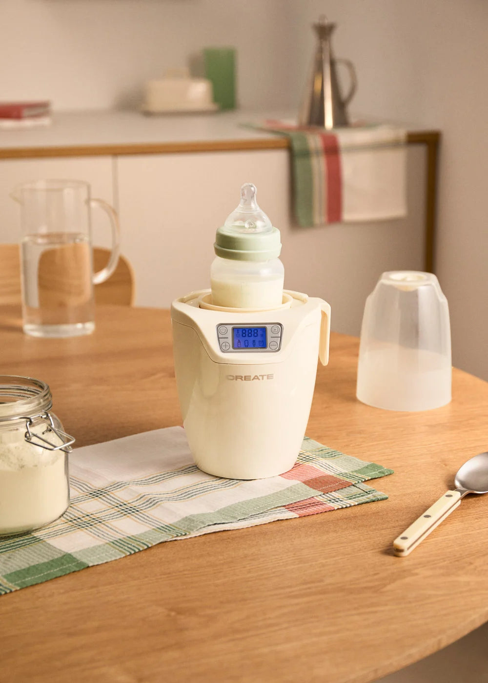 Baby Bottle Warmer - Baby Bottle Warmer - Chauffe-Biberon + Stérilisateur + Cuisson À La Vapeur - 1 Biberon - Blanc Cassé