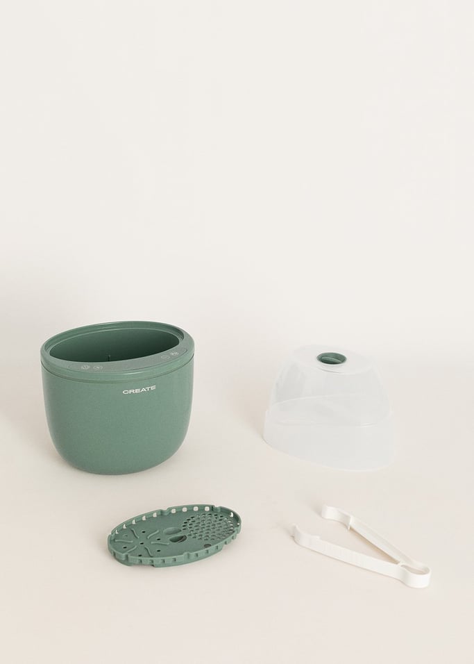 Baby Bottle Warmer - Calienta-Biberones + Esterilizador + Cocción al Vapor - 2 Biberones - Salvia