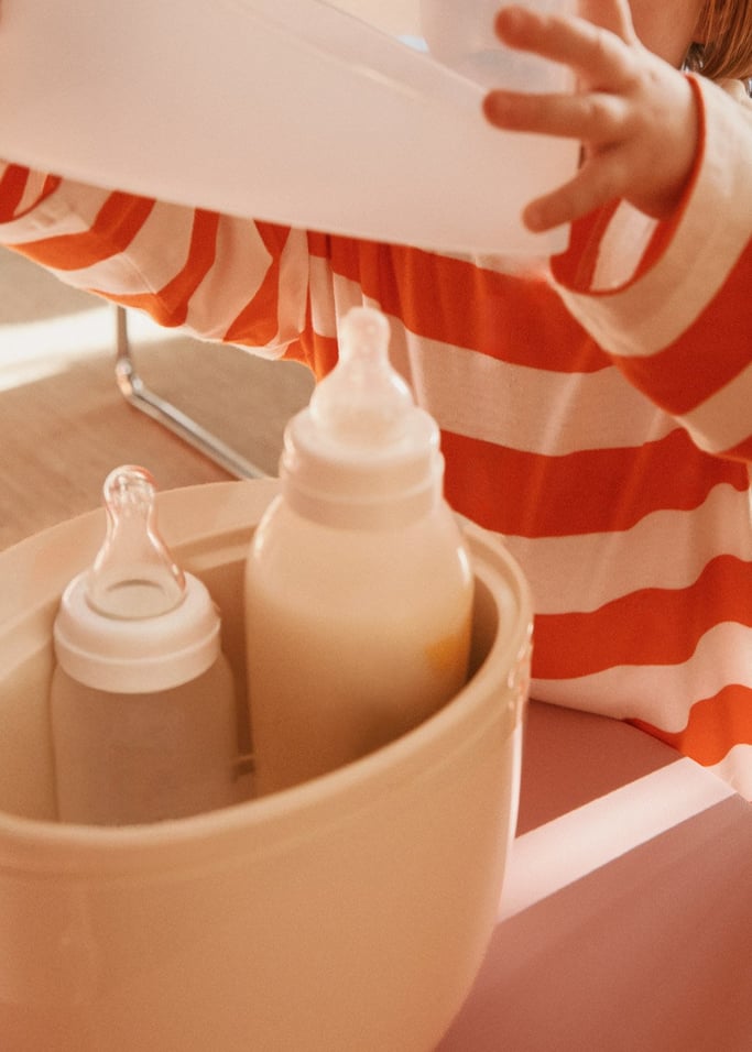 Baby Bottle Warmer - Chauffe-Biberon + Stérilisateur + Cuisson À La Vapeur - 2 Biberons - Blanc Cassé