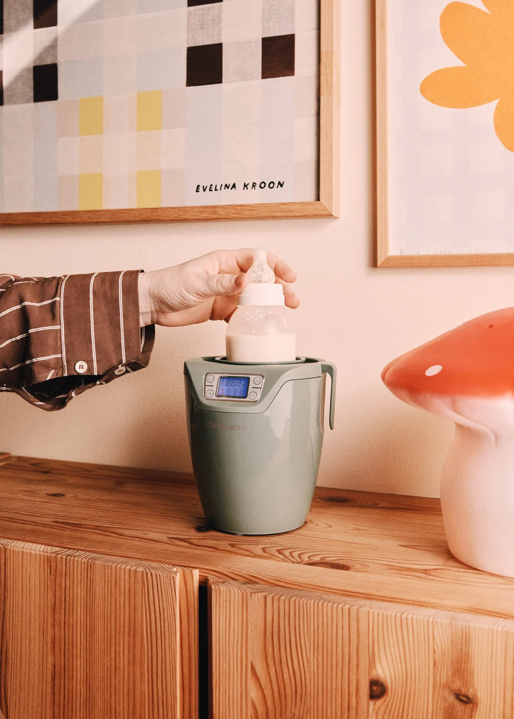 Baby Bottle Warmer - Baby Bottle Warmer - Chauffe-Biberon + Stérilisateur + Cuisson À La Vapeur - 1 Biberon - Sauge