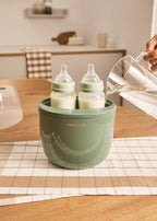 Baby Bottle Warmer - Calienta-Biberones + Esterilizador + Cocción al Vapor - 2 Biberones - Salvia