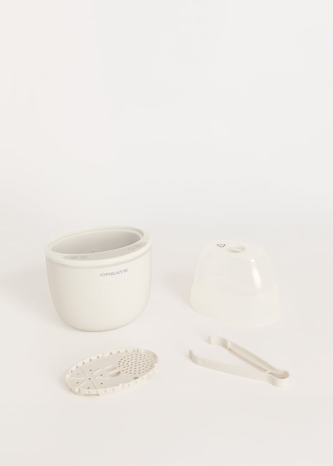 Calentador de biberones - Calentador de biberones + Esterilizador + Cocción al vapor - 2 biberones - Blanco roto