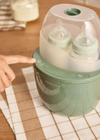 Baby Bottle Warmer - Calienta-Biberones + Esterilizador + Cocción al Vapor - 2 Biberones - Salvia