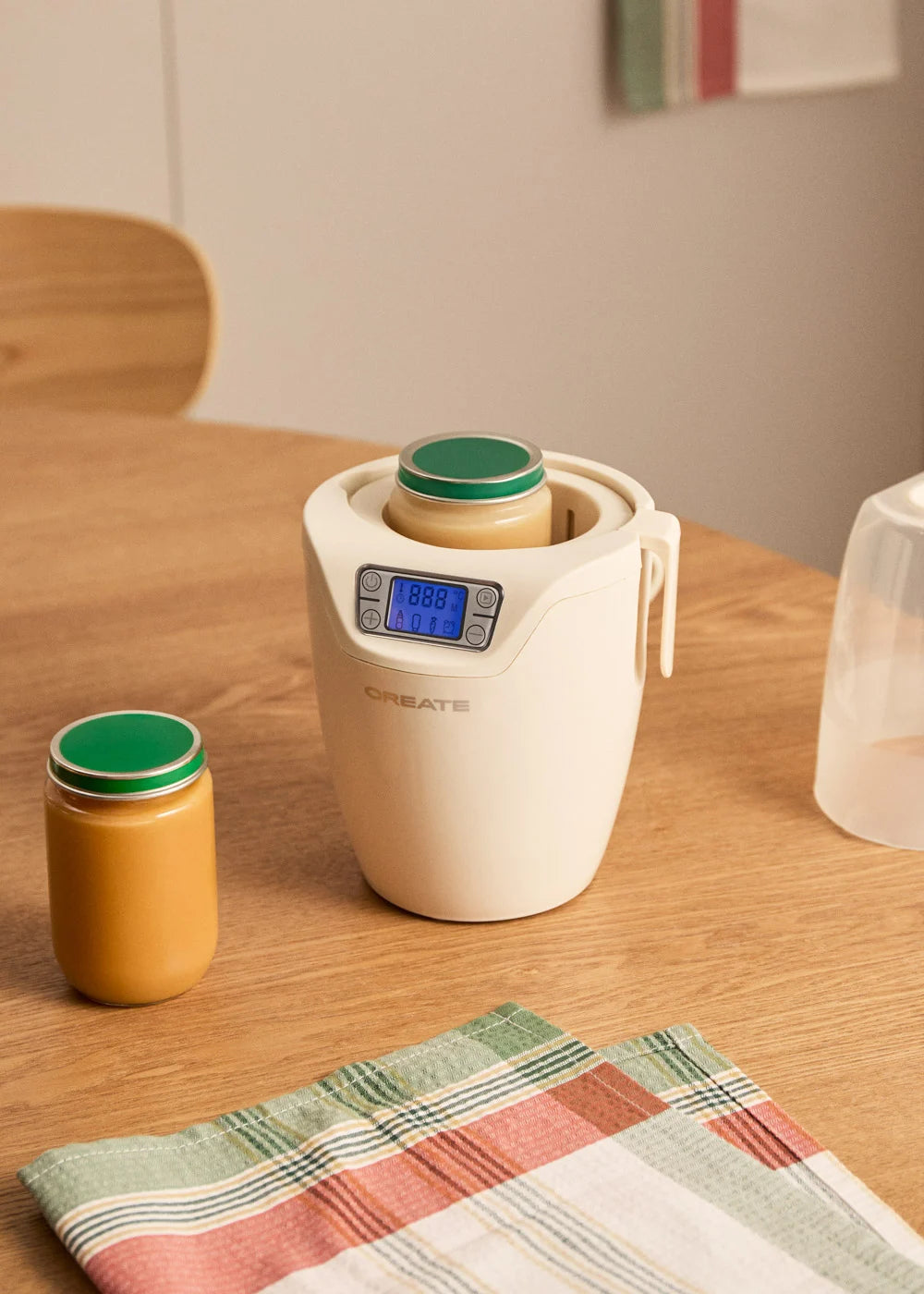 Baby Bottle Warmer - Baby Bottle Warmer - Chauffe-Biberon + Stérilisateur + Cuisson À La Vapeur - 1 Biberon - Blanc Cassé