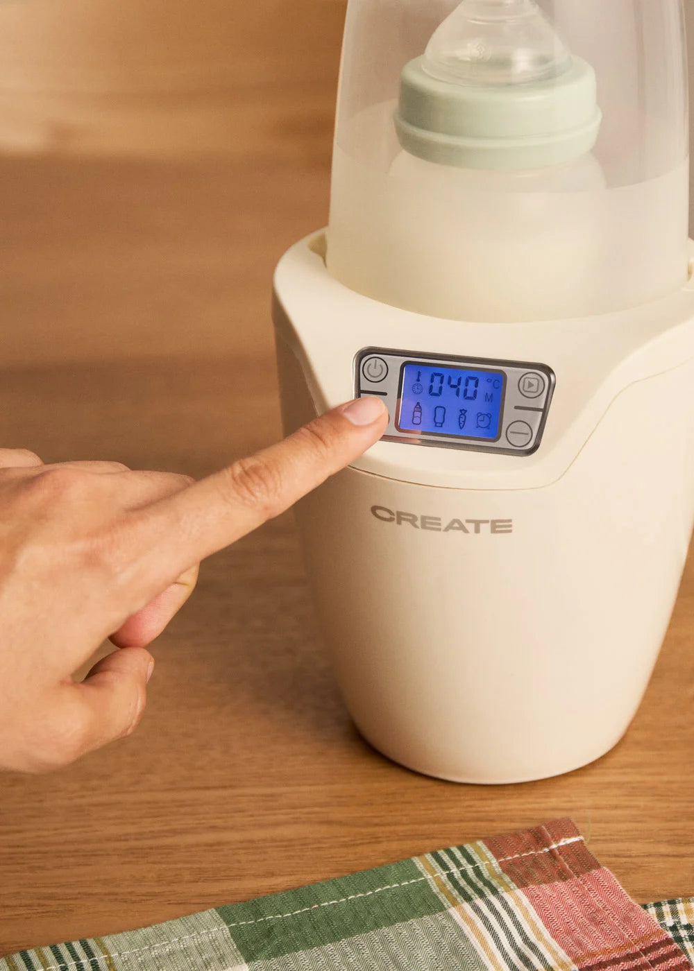 Baby Bottle Warmer - Baby Bottle Warmer - Chauffe-Biberon + Stérilisateur + Cuisson À La Vapeur - 1 Biberon - Blanc Cassé