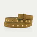 Baby Ceinture Veau Velours Olive avec Oeillets Or