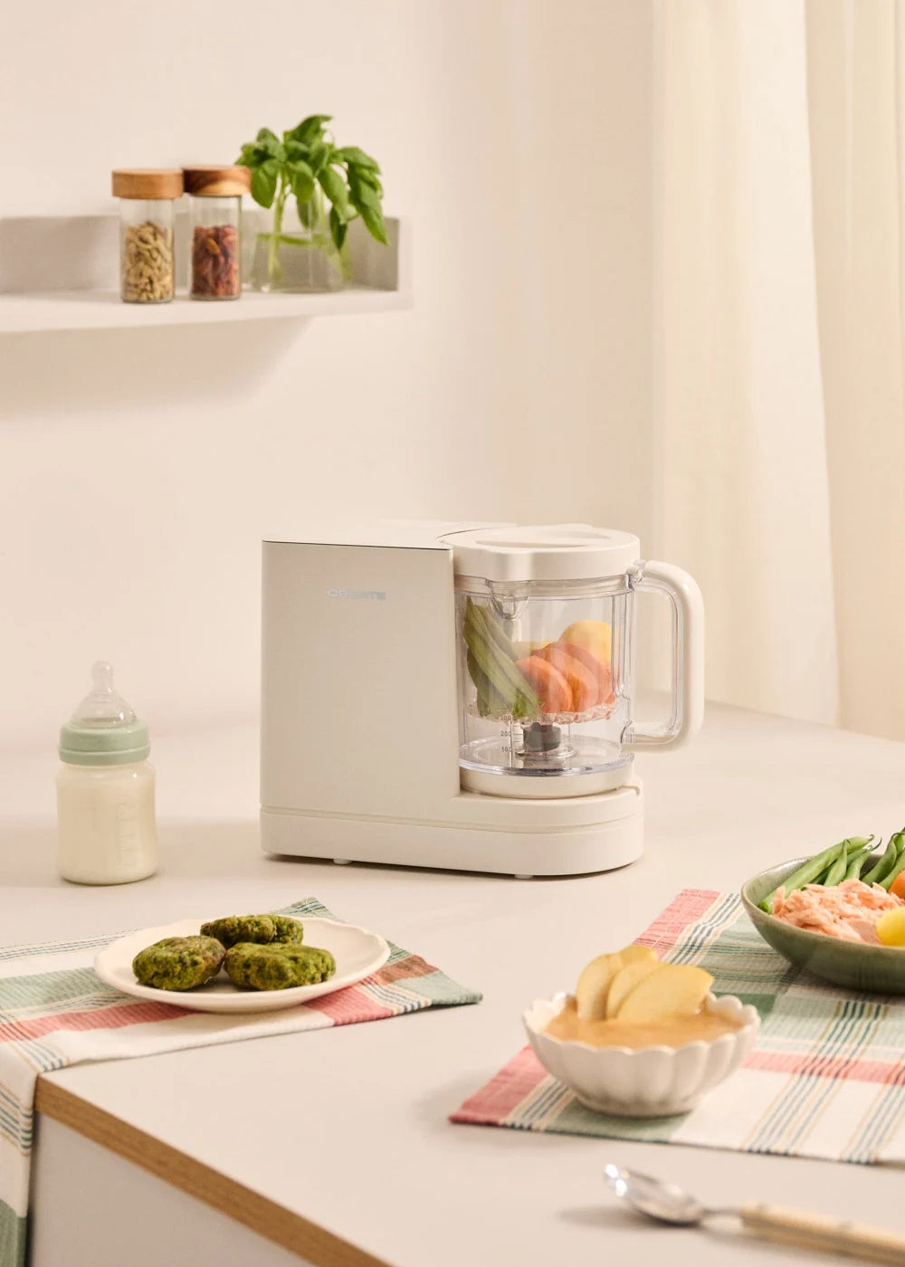 Baby Chefbot - Robot de cocina multifunción con esterilizador para bebés - Blanco roto
