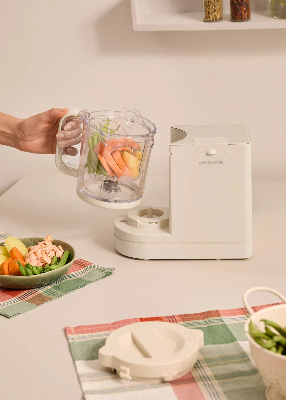 Baby Chefbot - Robot de cocina multifunción con esterilizador para bebés - Blanco roto