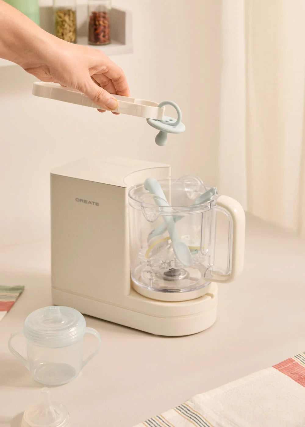 Baby Chefbot - Robot de cocina multifunción con esterilizador para bebés - Blanco roto