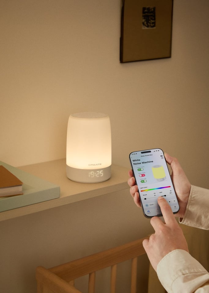 Baby Dream Connect - Lampe De Sommeil + Bruit Blanc Pour Bébé Avec Wi-Fi - Blanc Cassé