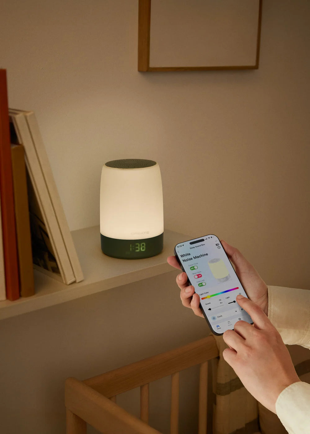Baby Dream Connect - Lampe De Sommeil Et De Bruit Blanc Pour Bébé Avec Wi-Fi - Sauge