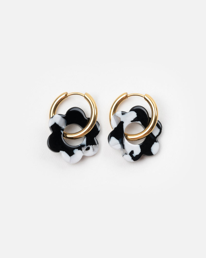 Pendientes Baby Fleurette - Blanco y Negro