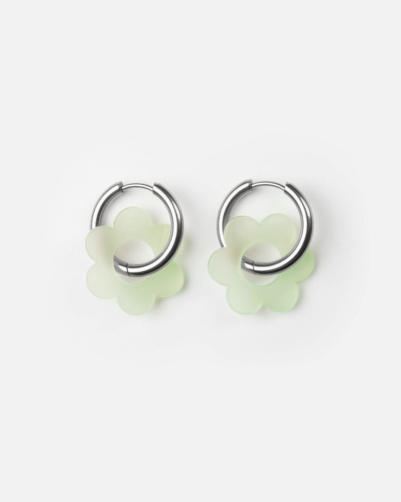 Pendientes Baby Fleurette - Verde Almendra