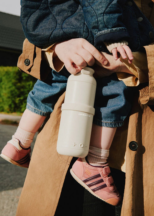 Calentador de leche portátil para bebés - Calentador de leche + agua para biberones - Blanco roto