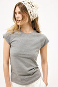 T-shirt baby con orlo arrotondato - Grigio mélange