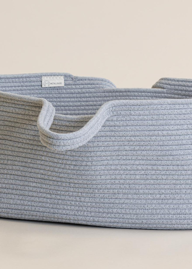 Moiséskorb en gris aus Baumwolle | Metalbude