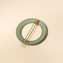 Barrette Ronde Vert D'Eau