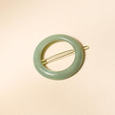 Barrette Ronde Vert D'Eau