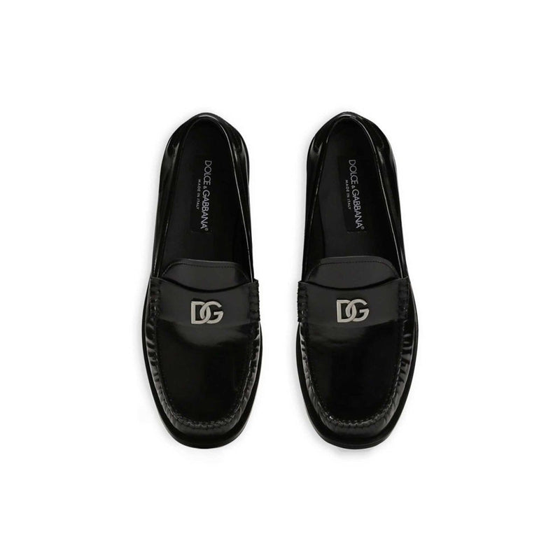 Mocassins - Dolce & Gabbana Leather Logo - Black