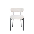 Badalona - Set of 2 Chairs - Bouclé Fabric and Metal - Ecru
