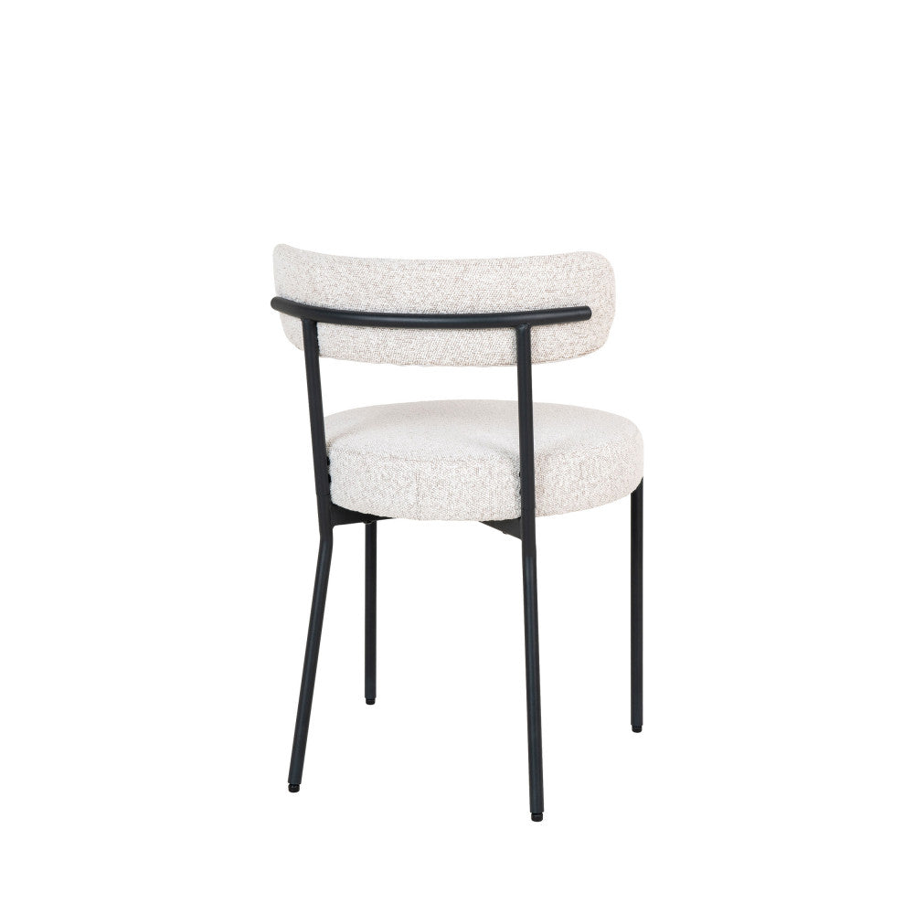 Badalona - Set of 2 Chairs - Bouclé Fabric and Metal - Ecru