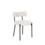 Badalona - Set of 2 Chairs - Bouclé Fabric and Metal - Ecru