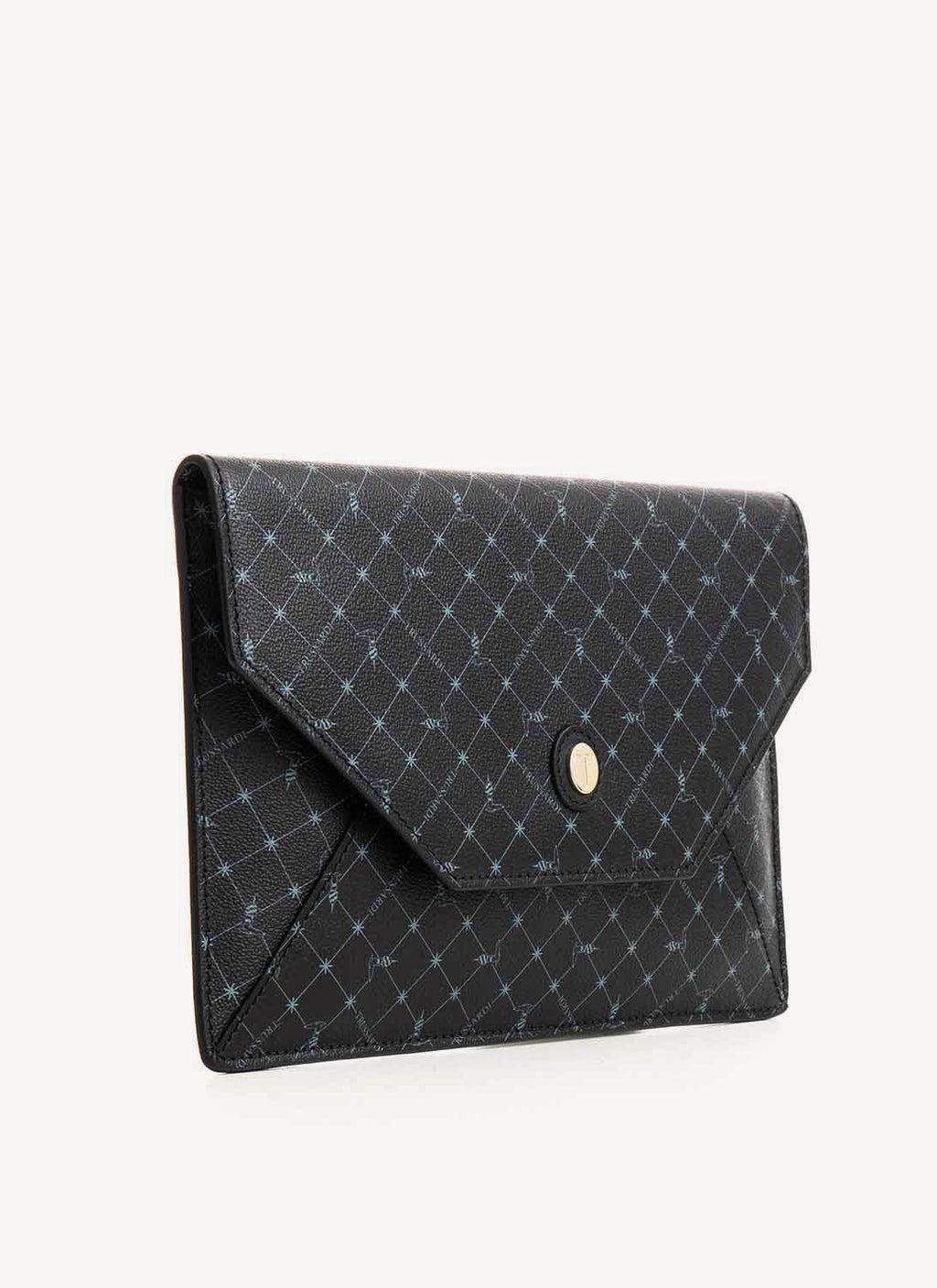Trussardi - Clutch Negro Monograma - Negro - Mujer