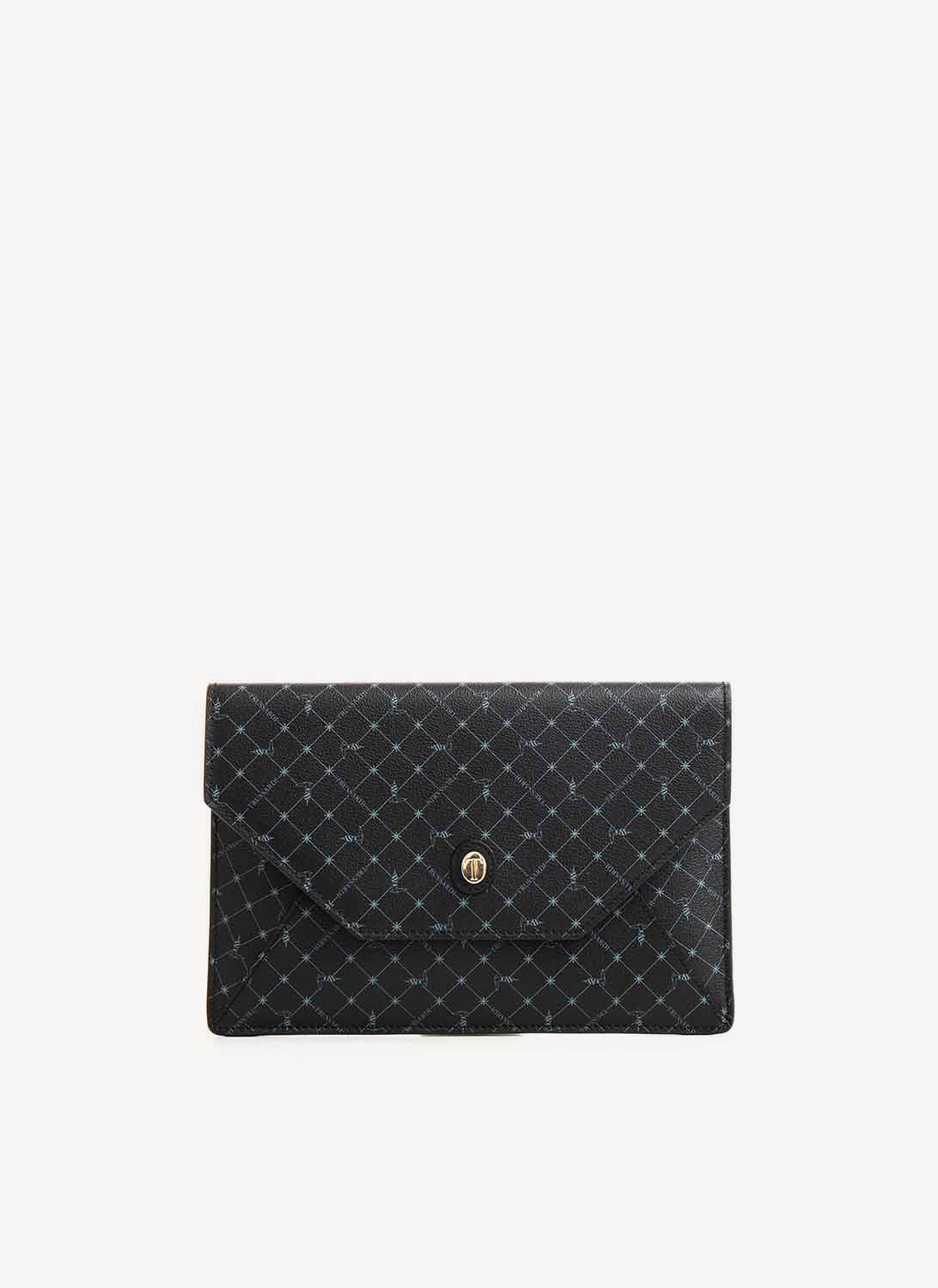 Trussardi - Clutch Negro Monograma - Negro - Mujer