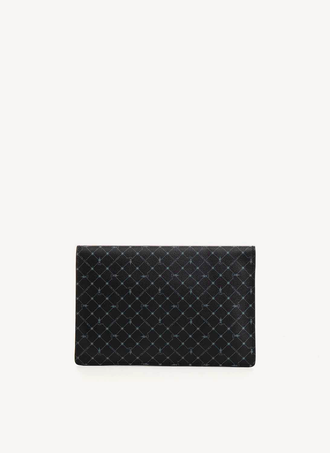 Trussardi - Clutch Negro Monograma - Negro - Mujer