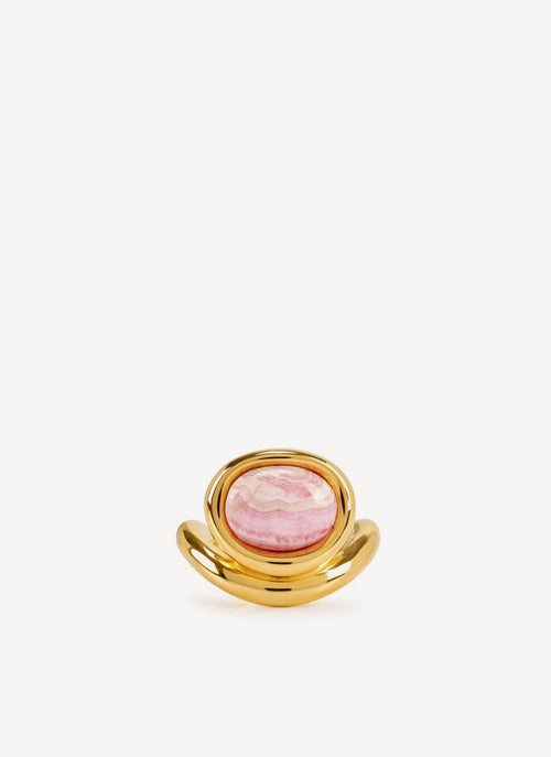 Charlotte Chesnais - Bague Small Framed Rhodochrosite - Light Pink - Femme