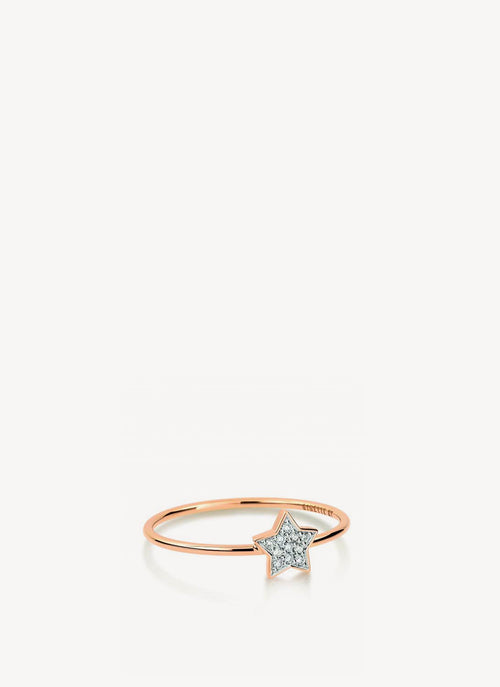Ginette Ny - Tiny Star Ring - Pink,Gold - Woman