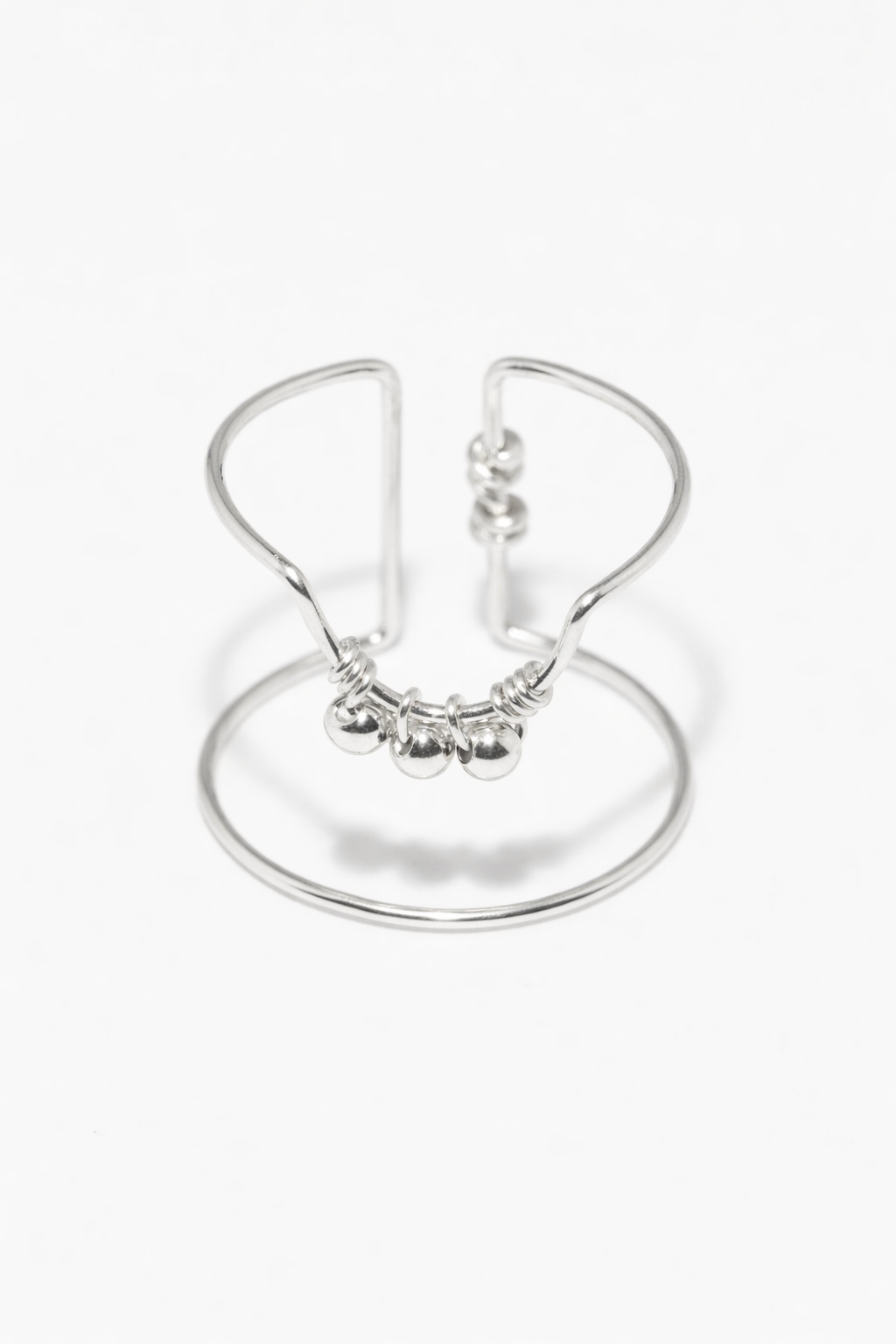 Bague D'Ongle Tissage - Argent