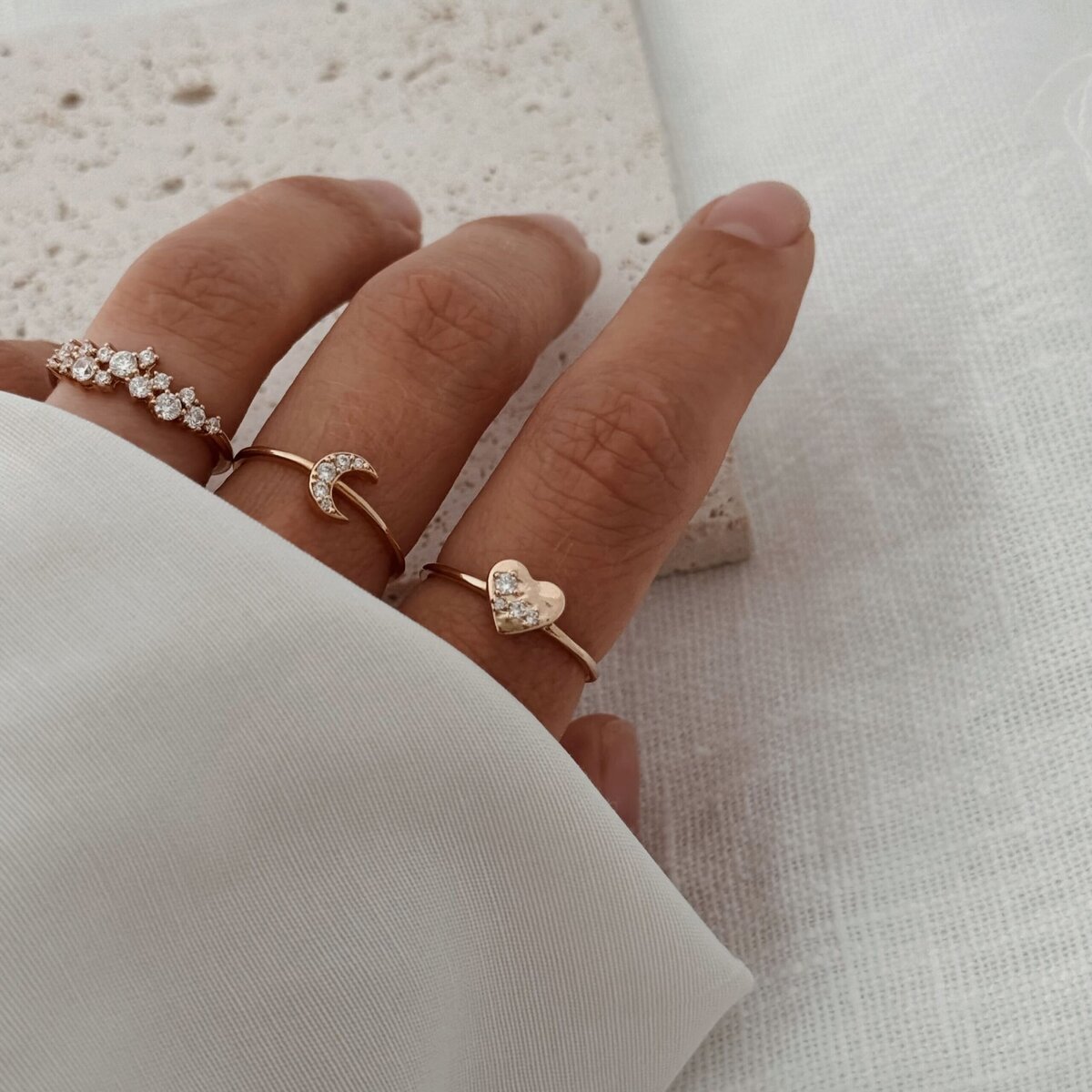 Gilia Heart Ring - Gold