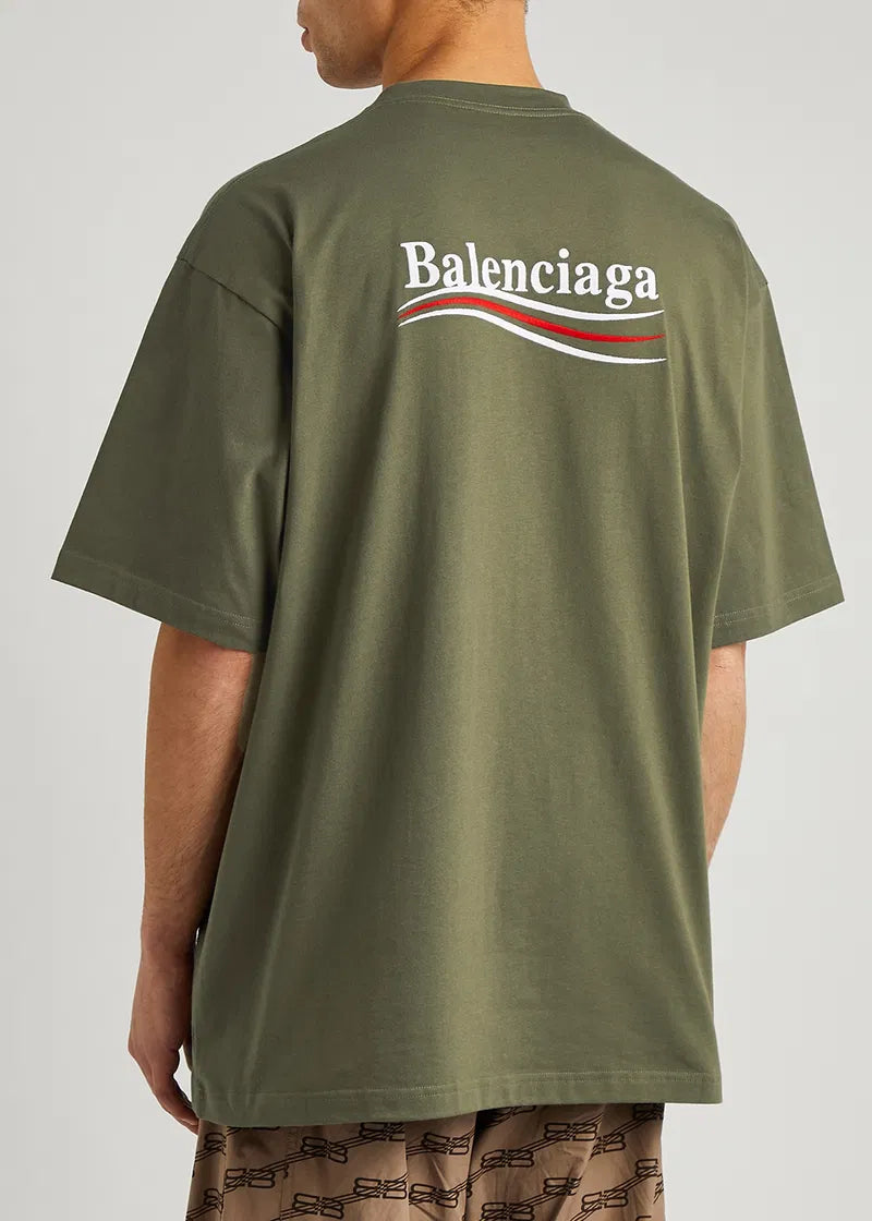 T-Shirt Political - Balenciaga - Kaki