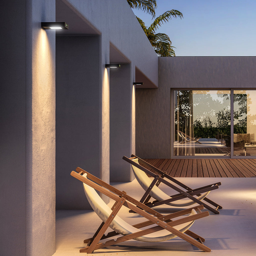Ala - Aplique solar - Aluminio - Negro