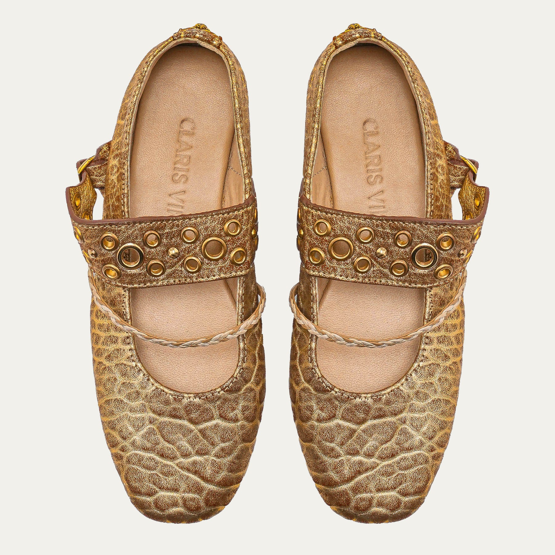 Ballerines Adele Cuir Bubble Or Antique
