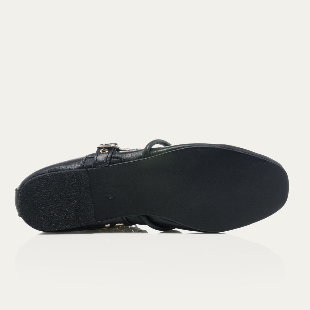 Ballerines Adele Cuir Cognac Or