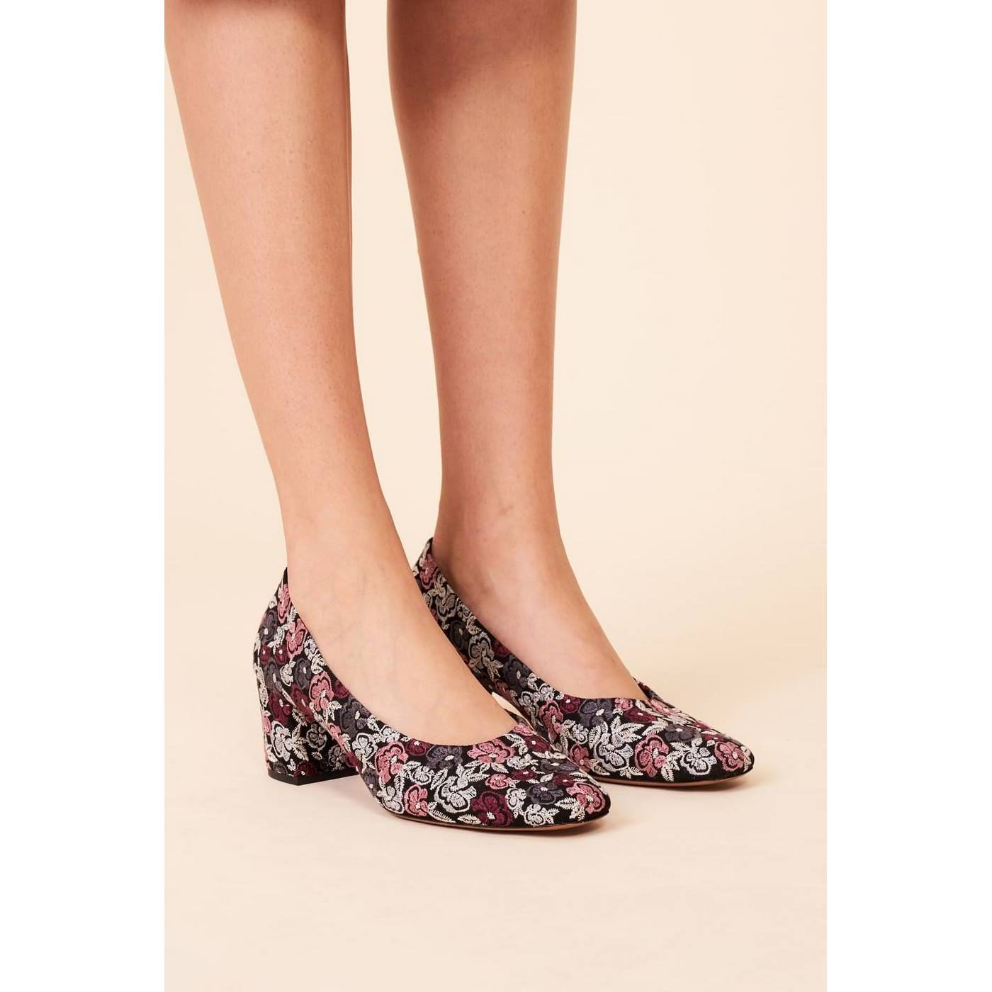 Ballerines Jane Brodées - Fleurs Floues