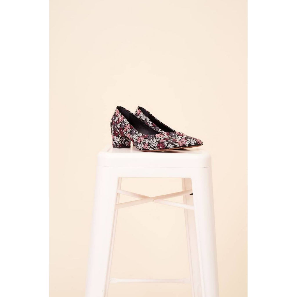 Ballerines Jane Brodées - Fleurs Floues