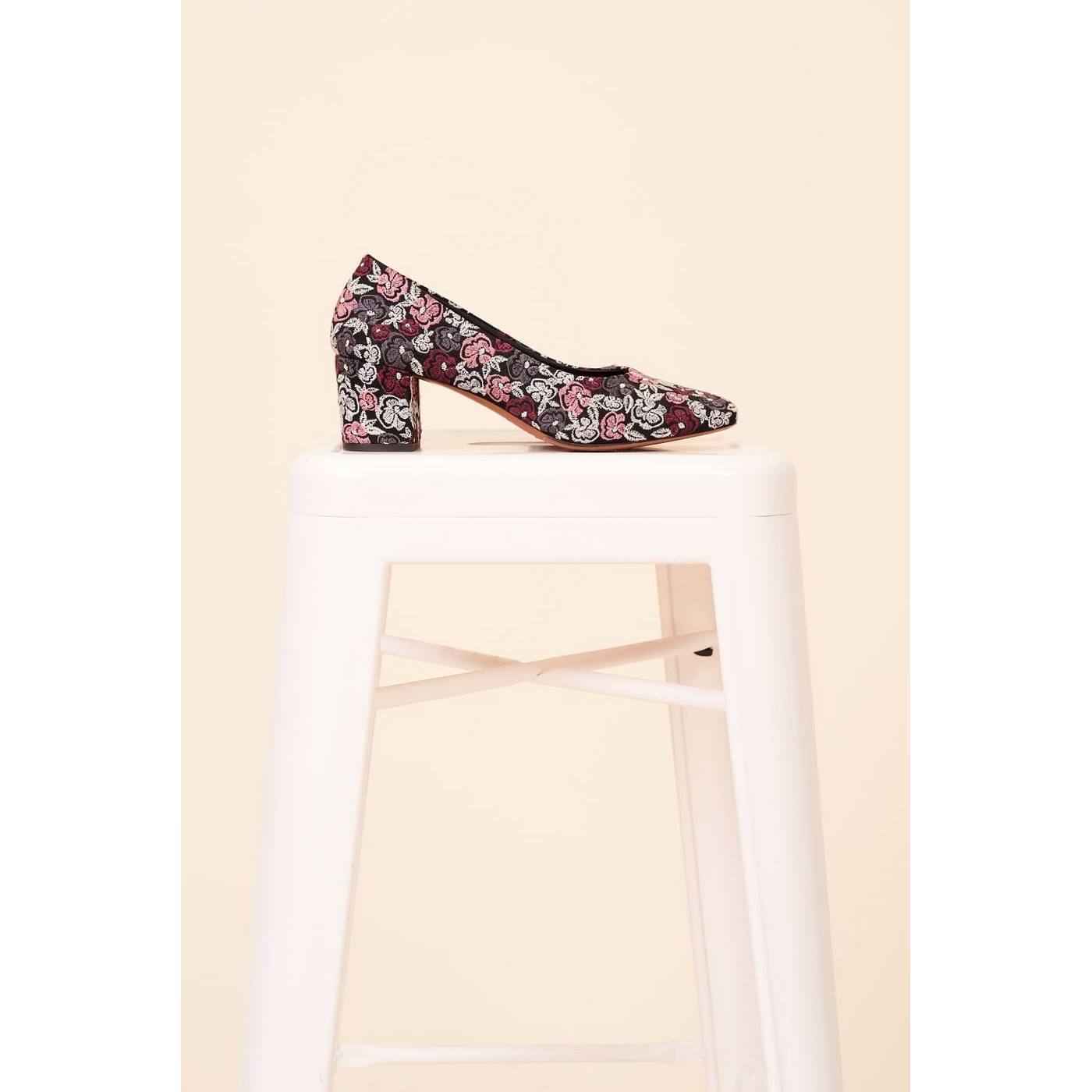 Ballerines Jane Brodées - Fleurs Floues