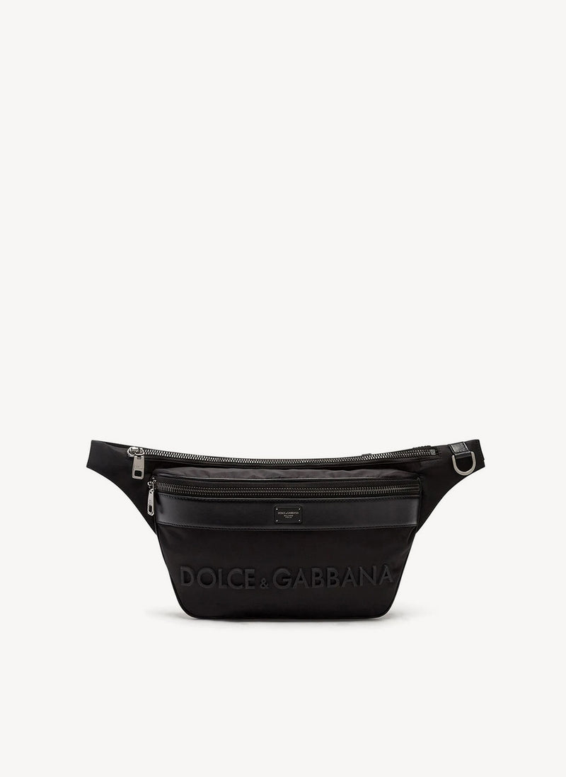 Dolce & Gabbana - Banane Logo Lettering Belt Bag - Black - Homme