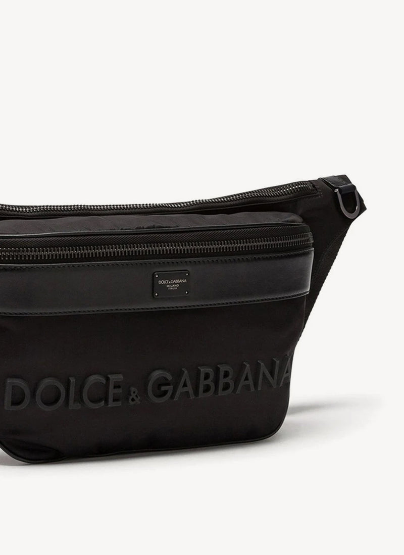 Dolce & Gabbana - Banane Logo Lettering Belt Bag - Black - Homme