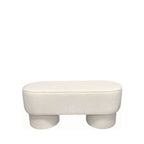 Arlo - Banc Arrondie - Tissu Bouclette - Blanc