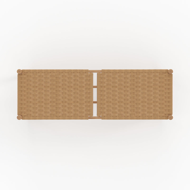 banc bois de chene massif avec tressage 2 places kepler