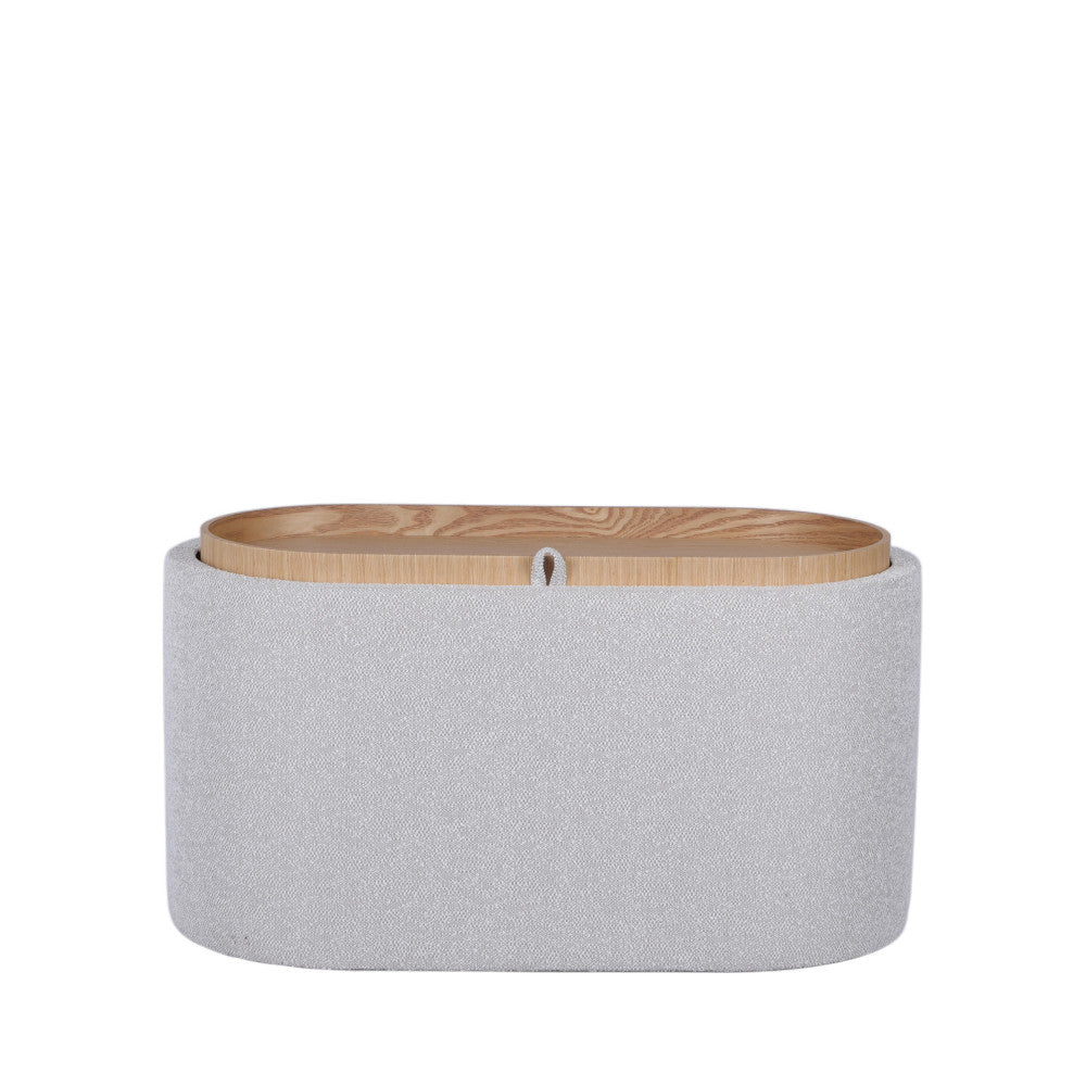 Zoé - Storage Bench - Fabric - Mottled Beige