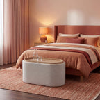 Zoé - Storage Bench - Fabric - Mottled Beige