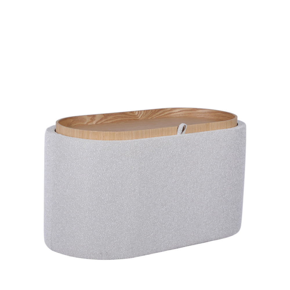 Zoé - Storage Bench - Fabric - Mottled Beige