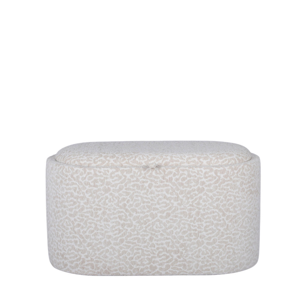 Zoé - Storage Bench - Leopard Print - Beige