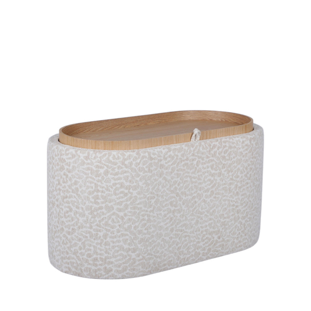 Zoé - Storage Bench - Leopard Print - Beige