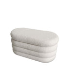 Miro - Storage Bench - Bouclé Fabric - White